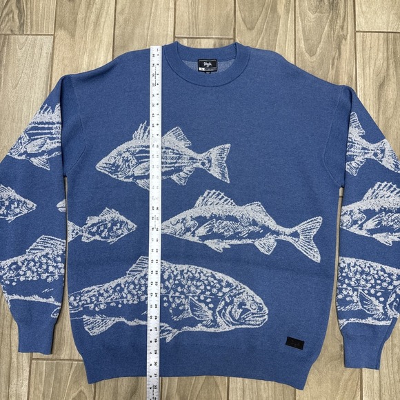 Waggle Mens Blue Freshwater Knit Sweater New With Tags XL - Picture 2 of 8